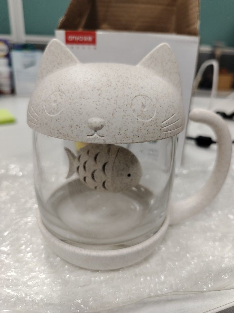 ANYA Cat Tea Cup with Fish Infuser