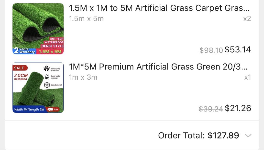 Artificial Grass Roll - New Condition445097244529807364