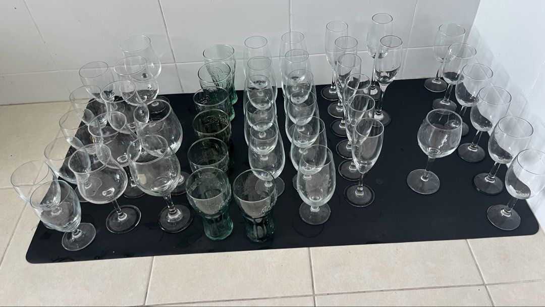 Assorted Glassware Set - Wine, Champagne, and Drinking Glasses