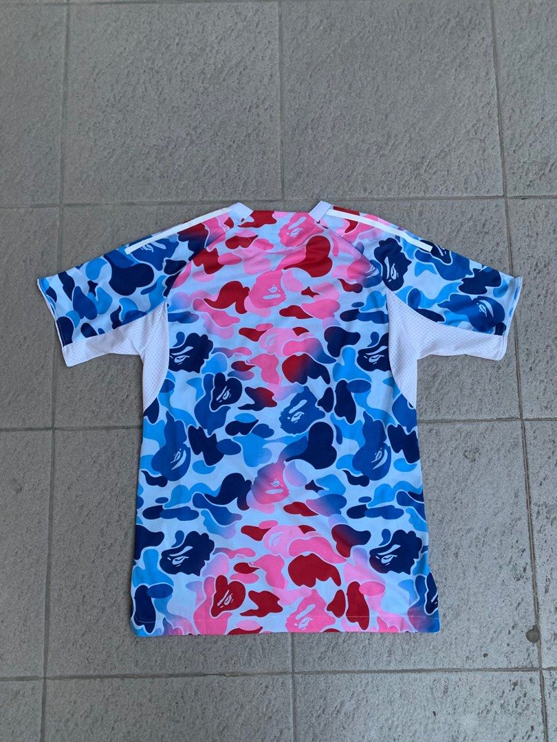 Bape x Adidas tri color camou (Category: Tshirts & Polo Shirts ) located in Maria. Submitted by 8smeciv (Listing ID 1436063382, Image 2). Description: Dimension Width-19.5 Length-28 Issue: armpit hole .