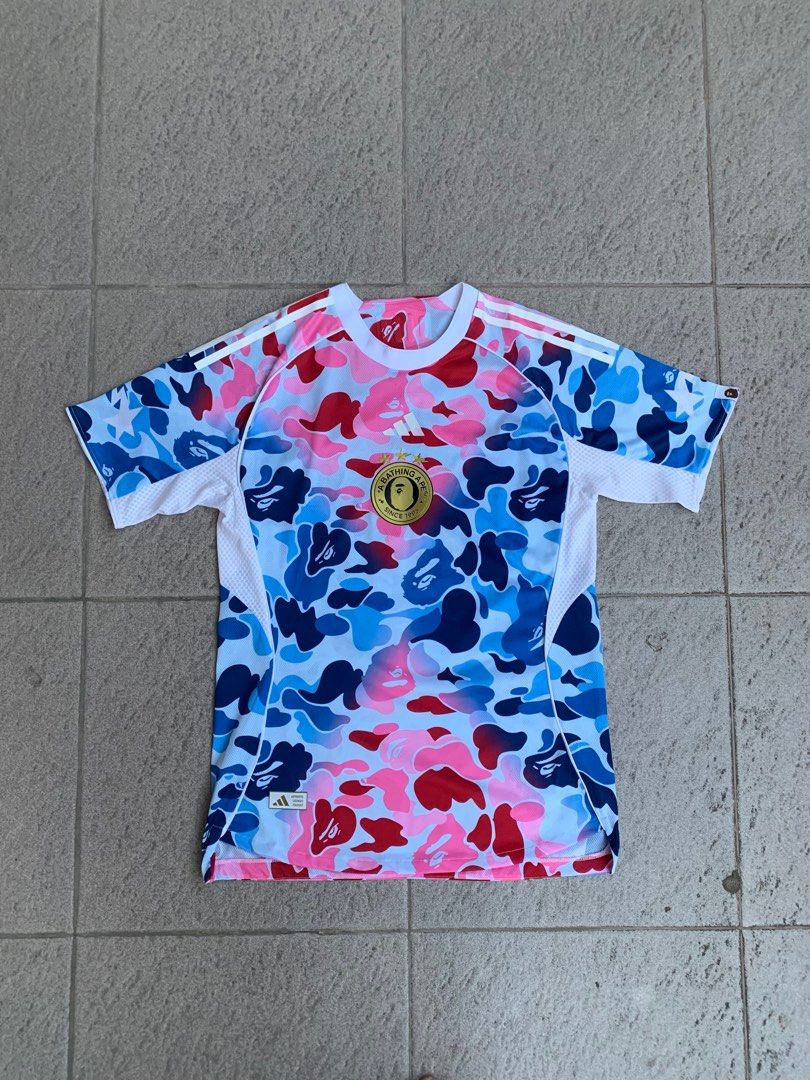 Bape x Adidas tri color camou (Category: Tshirts & Polo Shirts ) located in Maria. Submitted by 8smeciv (Listing ID 1436063382, Image 1). Description: Dimension Width-19.5 Length-28 Issue: armpit hole .