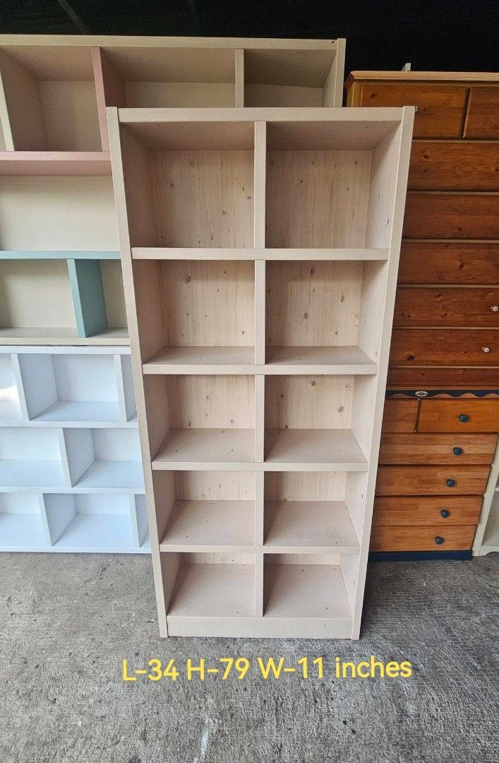 Book Shelves Japan Surplus (Category: Shelves, Cabinets & Racks) located in Quezon City. Submitted by sheenkma (Listing ID 1435967502, Image 1). Description: Book Shelves‼️₱6,800‼️ -->L-34 H-79 W-11 inches📐 -->10 Shelves 🗄 -->Laminated 🔖 -->Compress & Mdf Back 🪵 -->Scratches As-is! 👌 Location: Tandang Sora Quezon City. For inquiry please Pm us or Call. 09066885859.