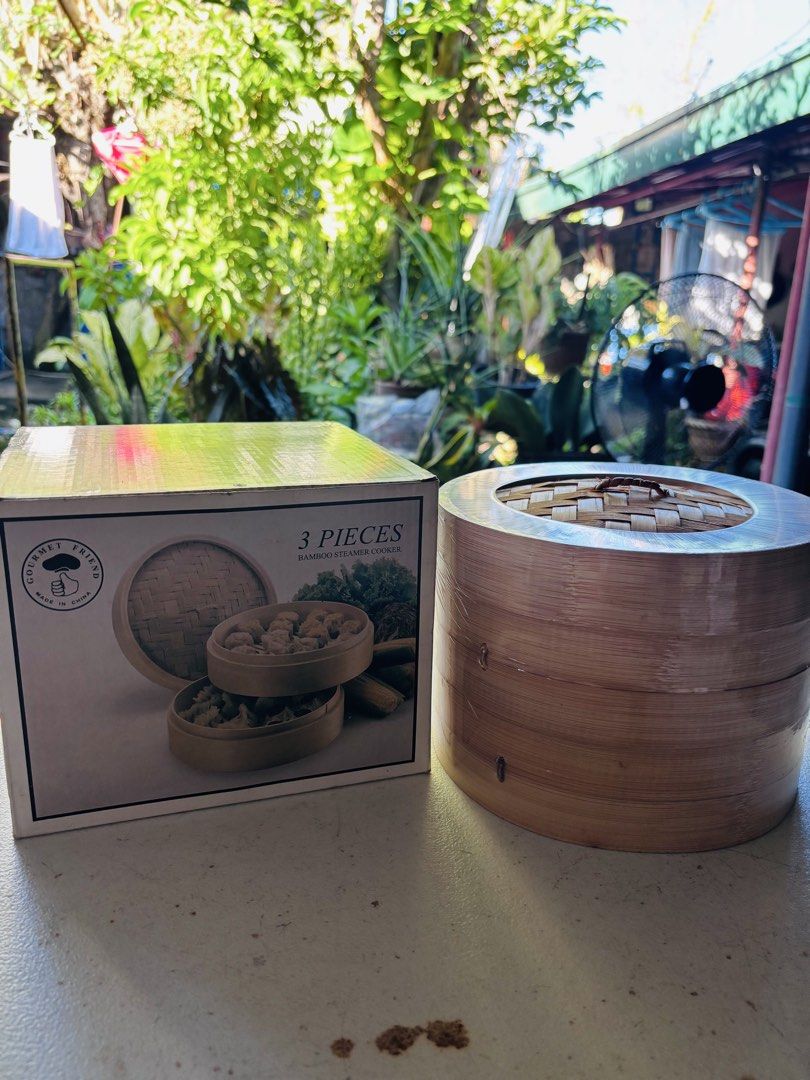 Brand new 3 pc bamboo steamer cooker (Category: Other Kitchen Appliances) located in Paranaque City. Submitted by luxemomma (Listing ID 1436098151, Image 2). Description: Brand new MoP: Gcash/BPI.