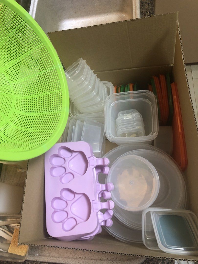 Bundle of plastic container and silicone ice mould