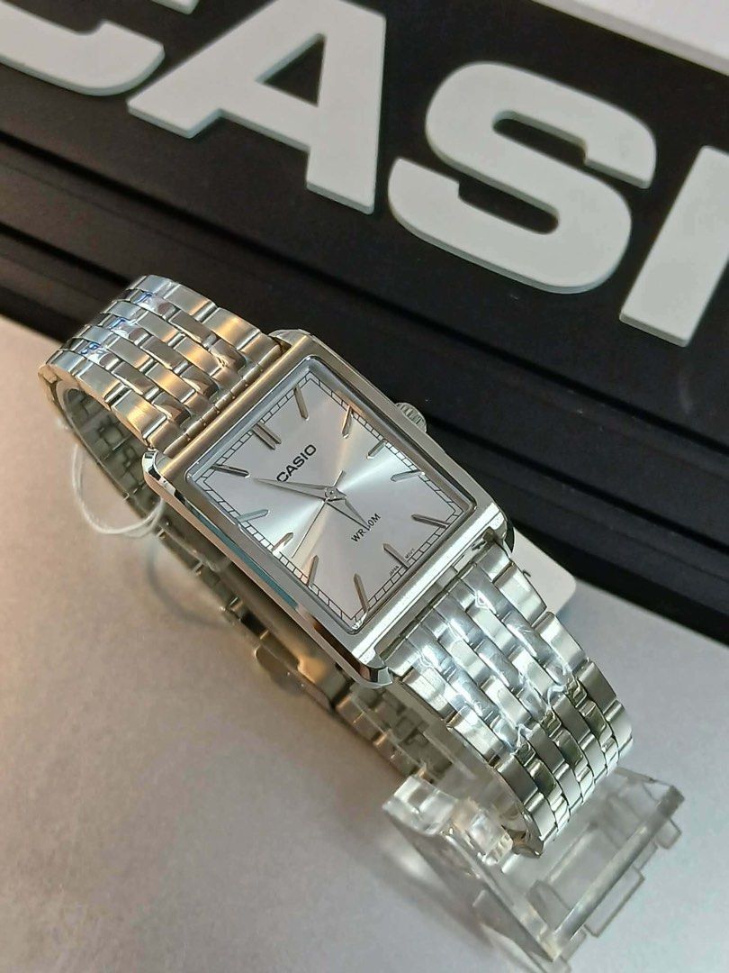 Casio Tank MTP-B215D-7A (Category: Luxury Watches) located in Manila. Submitted by seikowatchfactory (Listing ID 1434423645, Image 3). Description: BNIB 10/10 Model: MTP-B215D-7A Price: 3495 pesos Specifications: Case Size: 39.7 x 26 x 7.9mm Weight: 83g Case and bezel material: Stainless Steel Stainless Steel Band One-touch 3-fold clasp 50-meter Water Resistance Approx. battery life: 3 years on SR626SW Mineral glass Spherical glass Regular timeke