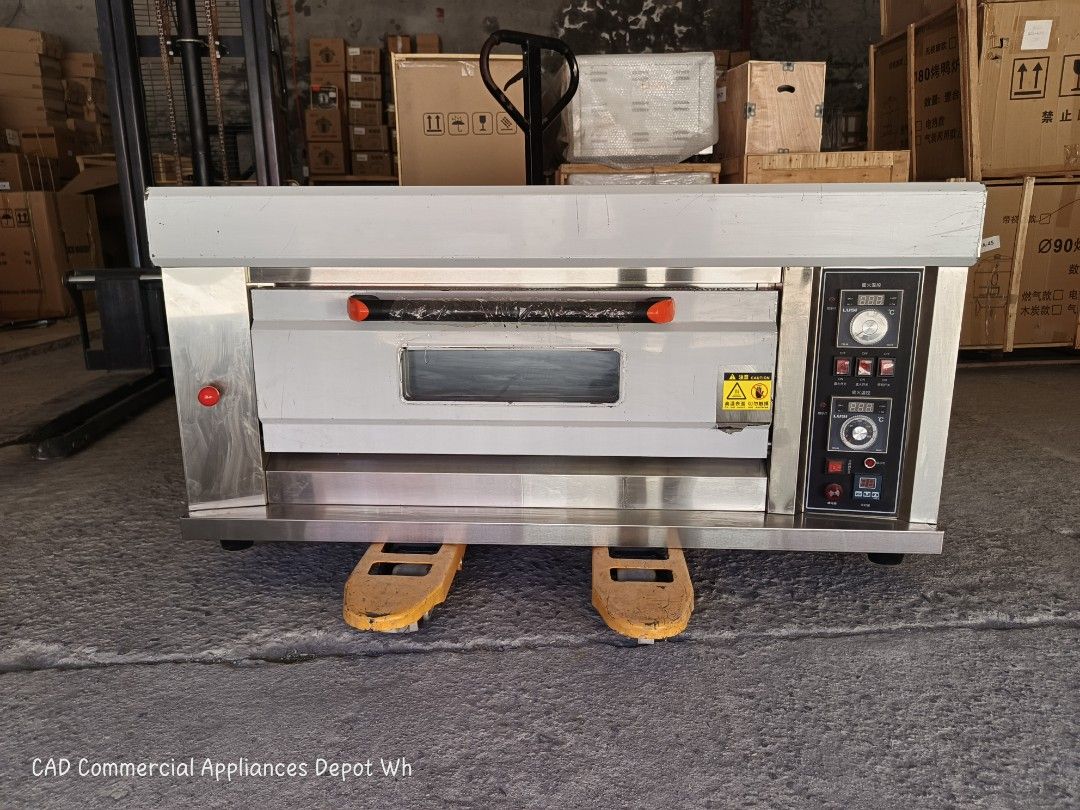 Commercial Gas Oven (Single and Double Deck) (Category: Other Kitchen Appliances) located in Angeles City. Submitted by cad_wh (Listing ID 1435927616, Image 1). Description: COMMERCIAL GAS OVEN 1 FLOOR 2 TRAYS EPA-35 ₱ 35,250 Dimension: 133CMx89CMx65CM Internal Dimension: 86CMx64CMx23CM Temp Range: 20°C-400°C Time Range:0-99Min Power: 220V/50Hz/100W Capacity: 126L Default Gas Type: LPG (Liquified Petroleum Gas) EPA-36 ₱ 69,250 Dimension: 133CMx89