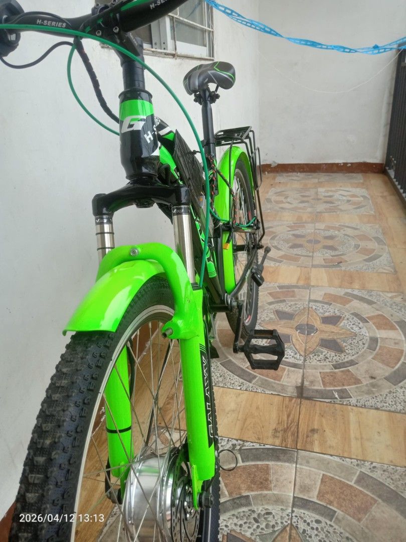 Converted Electric Mountain Bike (Category: Bicycles) located in Quezon City. Submitted by kenneth143548 (Listing ID 1436010167, Image 2). Description: Newly converted mtb to E-mountain bike 🚲 36-48V front geared hub motor (magaan ipadyak kahit lowbatt) 350 Watts nominal power (500 to 700 Watts peak power) Upgraded copper motor windings for HIGH torque by Bro/Sir Jornald Ramiro. Galaxy chromoly steel full suspension mtb. (Mabounce po ang respons