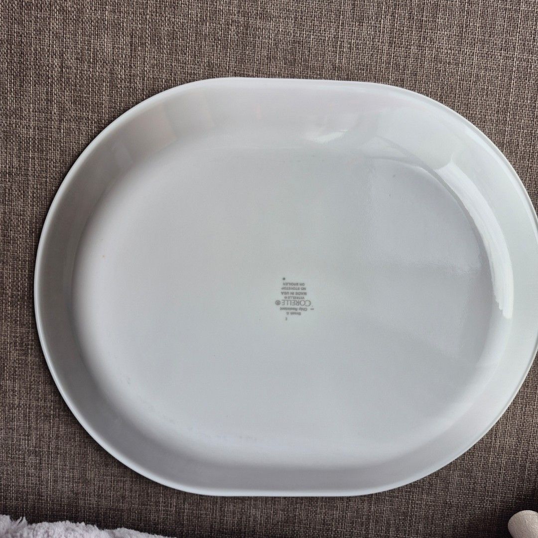 Corelle Oval Serving Plate with Blue Dot Design444868901816903683