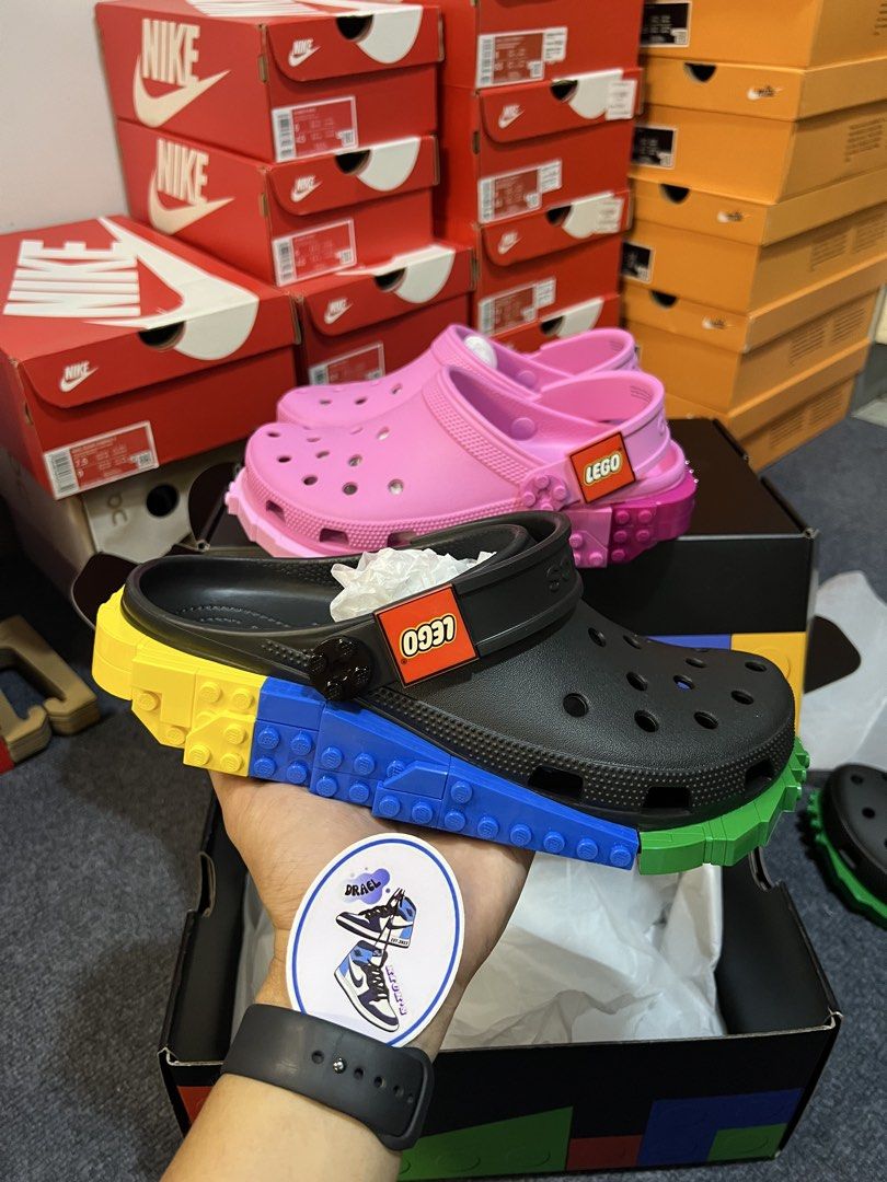 Crocs x LEGO Clogs (Category: Babies & Kids Fashion) located in Manila. Submitted by johndaryll02 (Listing ID 1435979605, Image 1). Description: Available Onhand & Ready to ship ! CROCS X LEGO 🧱 Brandnew w/ receipt. Limited Pairs Only! •(Black) Size 10 Men's ₱6,500 Only! •(Pink) Size 8 Women's ₱5,500 Only! -Other Sizes Available for pre-order. •100% Legit | Original | Authentic •Guaranteed Moneyback if proven fake. •Unlimited Videocall | Vouch |
