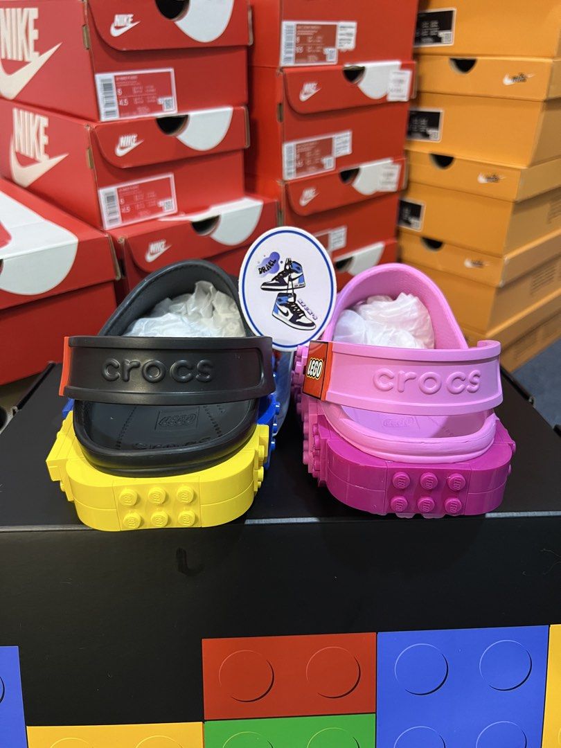 Crocs x LEGO Clogs (Category: Babies & Kids Fashion) located in Manila. Submitted by johndaryll02 (Listing ID 1435979605, Image 3). Description: Available Onhand & Ready to ship ! CROCS X LEGO 🧱 Brandnew w/ receipt. Limited Pairs Only! •(Black) Size 10 Men's ₱6,500 Only! •(Pink) Size 8 Women's ₱5,500 Only! -Other Sizes Available for pre-order. •100% Legit | Original | Authentic •Guaranteed Moneyback if proven fake. •Unlimited Videocall | Vouch |