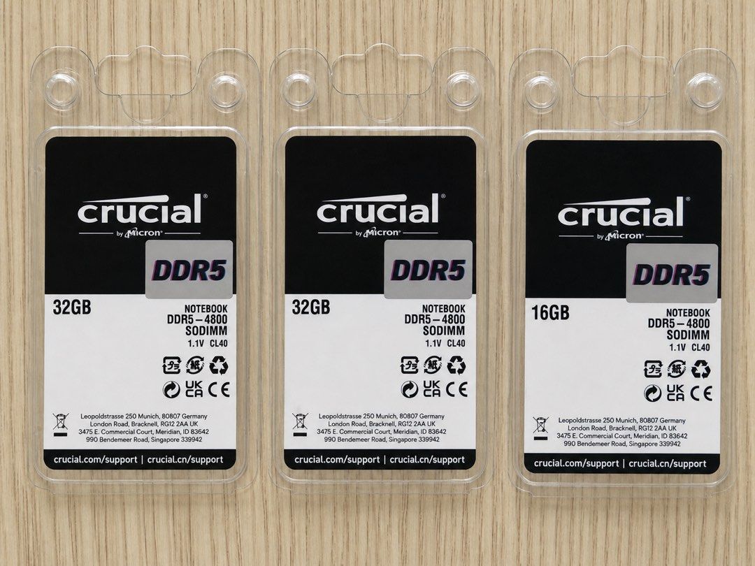 Crucial DDR5 4800 CL40 32GB/16GB Laptop RAM