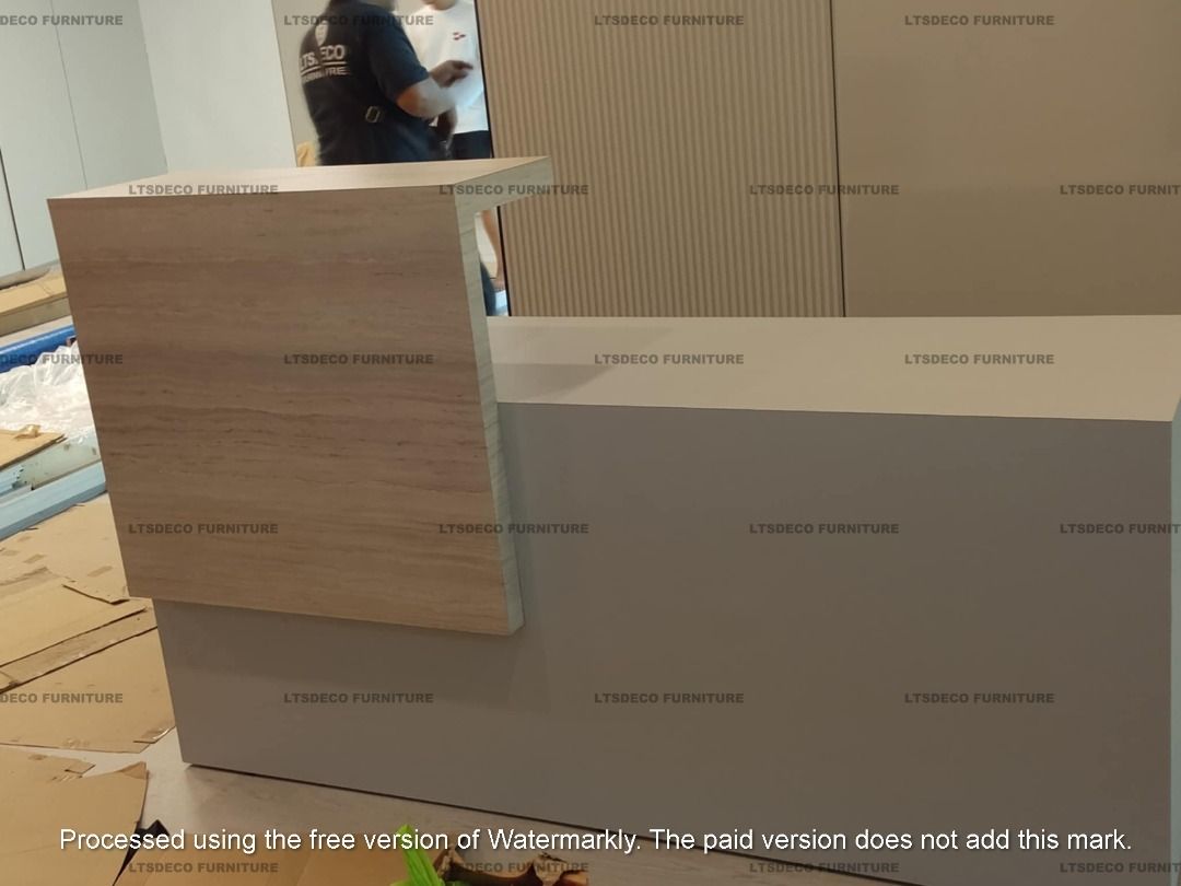 CUSTOMIZED RECEPTION TABLE OFFICE FURNITURE PARTITION (Category: Office Furniture & Fixtures) located in Caloocan City. Submitted by maeabayon043646 (Listing ID 1435998860, Image 2). Description: " PRICE MAY VARY DEPENDING ON SIZE, MATERIAL, AND CUSTOMIZATION. " --PRICE IS POSTING PURPOSES ONLY!! ✅ INQUIRE NOW! Hi! Are you looking for MODULAR WORKSTATION OFFICE PARTITION, ACCORDION WALL AND DOOR PARTITION, TOILET/URINAL PARTITION and OFFICE FURNI