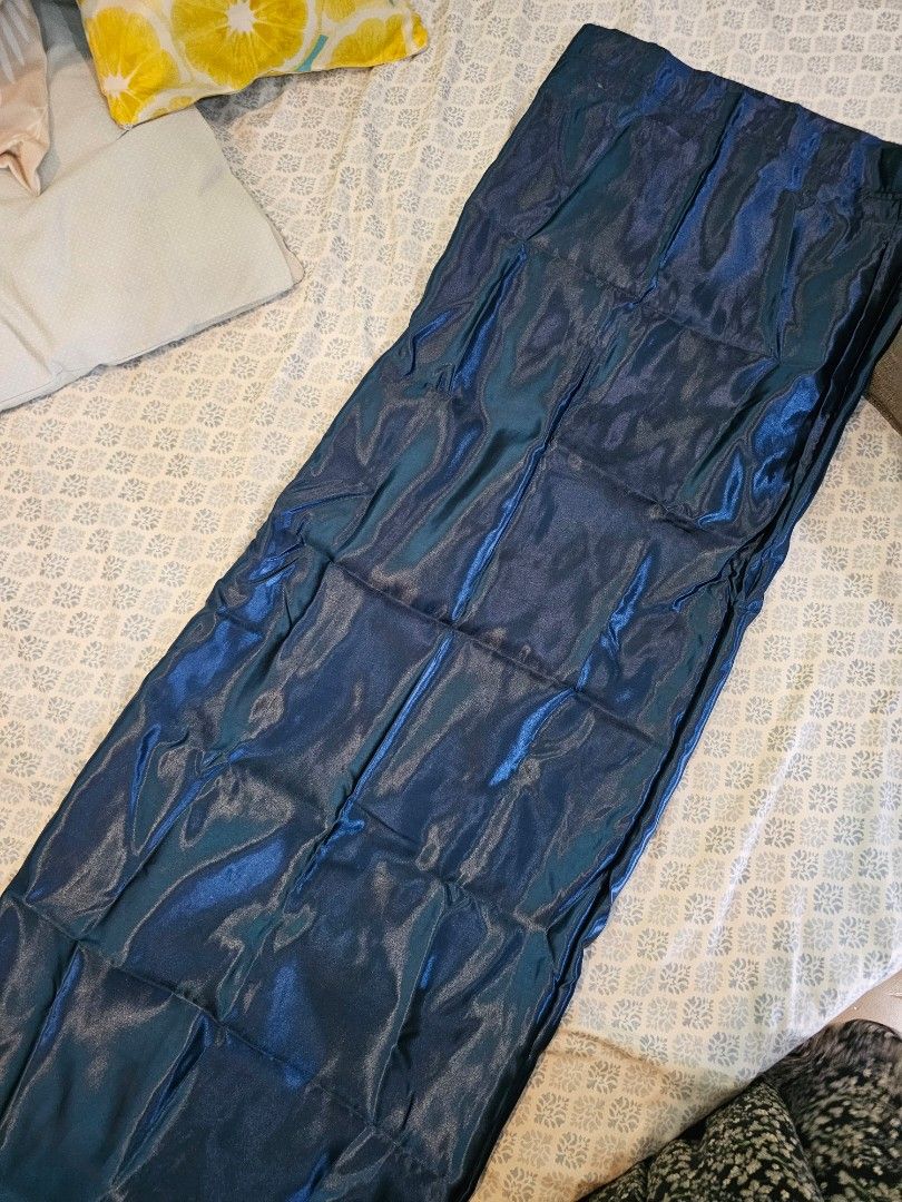 Dark Blue and Black Satin Pillow Set (Category: Curtains & Blinds) located in Quezon City. Submitted by yourclothesnow (Listing ID 1435915634, Image 1). Description: - Dark blue satin pillow set - Shiny, smooth texture - Lightweight material Dark Blue (350php) 1. 1 Body Pillow 2. 4 Standard Size Pillow Black (200php) 1. 3 Standars Size Pillow.