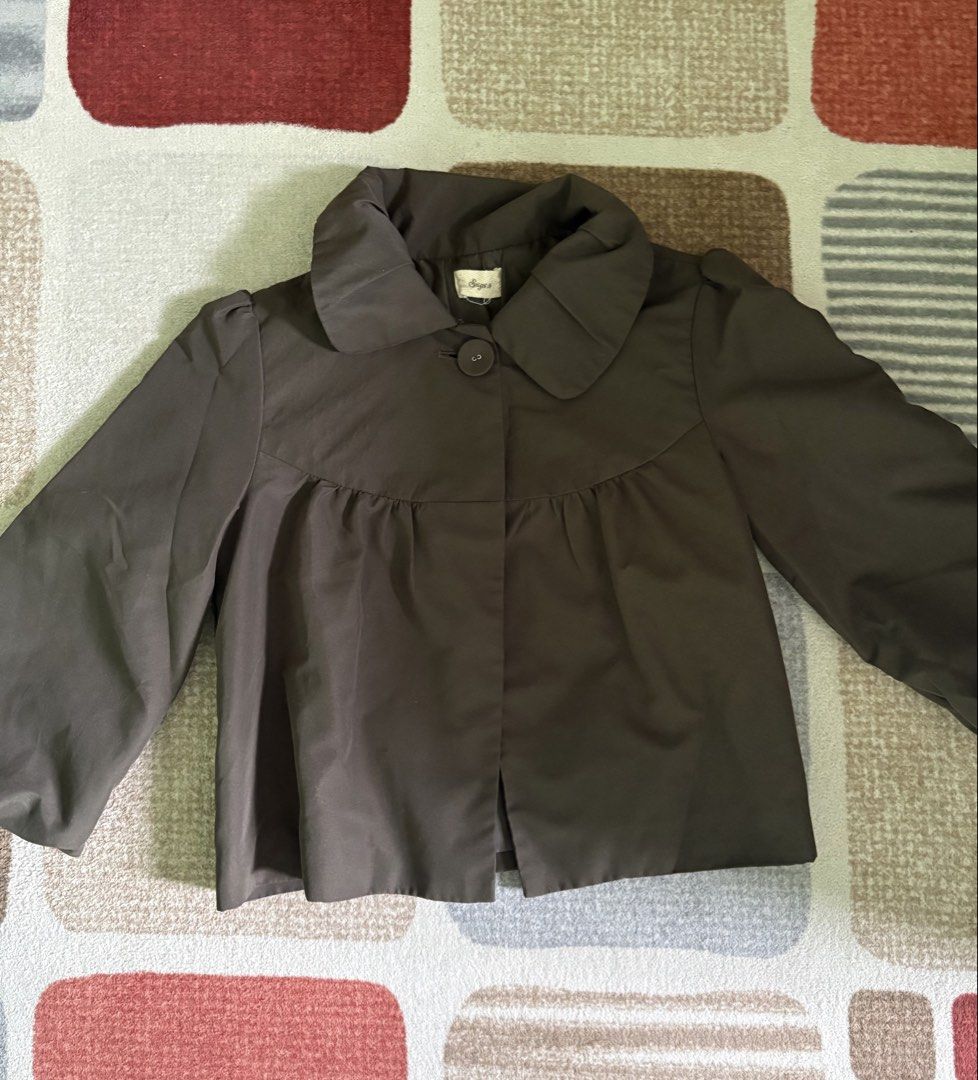 Dark Brown Peacoat Collared Blouse (Category: Coats, Jackets and Outerwear) located in Bulacan. Submitted by bbiaa (Listing ID 1435974416, Image 1). Description: - size: small.
