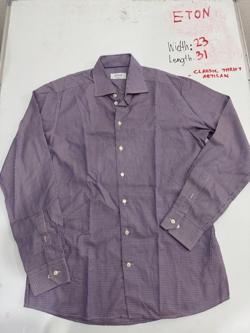 Eton Dress Shirt - Various Styles (Category: Shirts) located in Cebu City. Submitted by oryenz (Listing ID 1436042015, Image 1). Description: - Eton dress shirts - Available fits: slim and contemporary - Colors: blue and white - Sizes: 38, 44, 15 - Button-down options available - Perfect for business or formal attire.