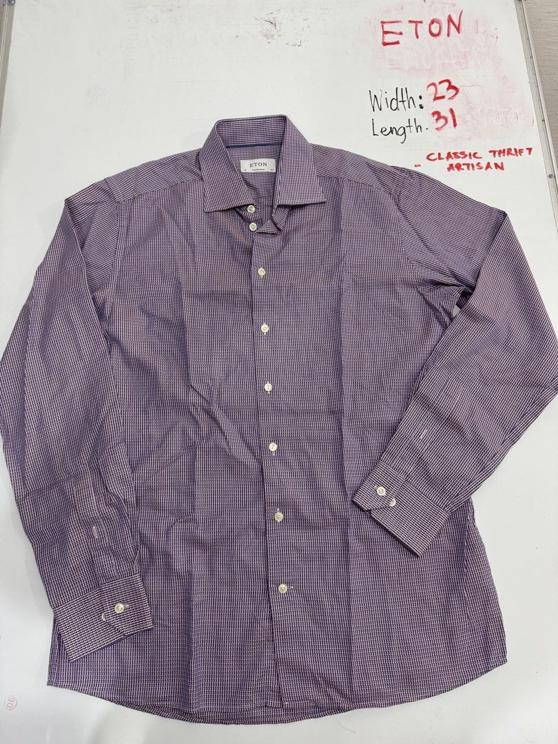 Eton Dress Shirt - Various Styles (Category: Shirts) located in Cebu City. Submitted by oryenz (Listing ID 1436042015, Image 2). Description: - Eton dress shirts - Available fits: slim and contemporary - Colors: blue and white - Sizes: 38, 44, 15 - Button-down options available - Perfect for business or formal attire.