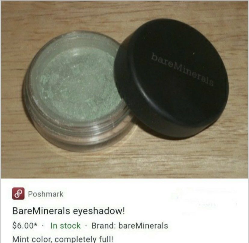 BareMinerals Bare Minerals Eyecolor Eyeshadow in Mint (Category: Makeup) located in Quezon City. Submitted by madame_royale (Listing ID 1435916812, Image 2). Description: This Bare Minerals Eye Color Eye Shadow in Mint was seldom only tried once. Full. Please see pics. Also available, Yadah Lip Tint Balm in Bling Bling Yellow.