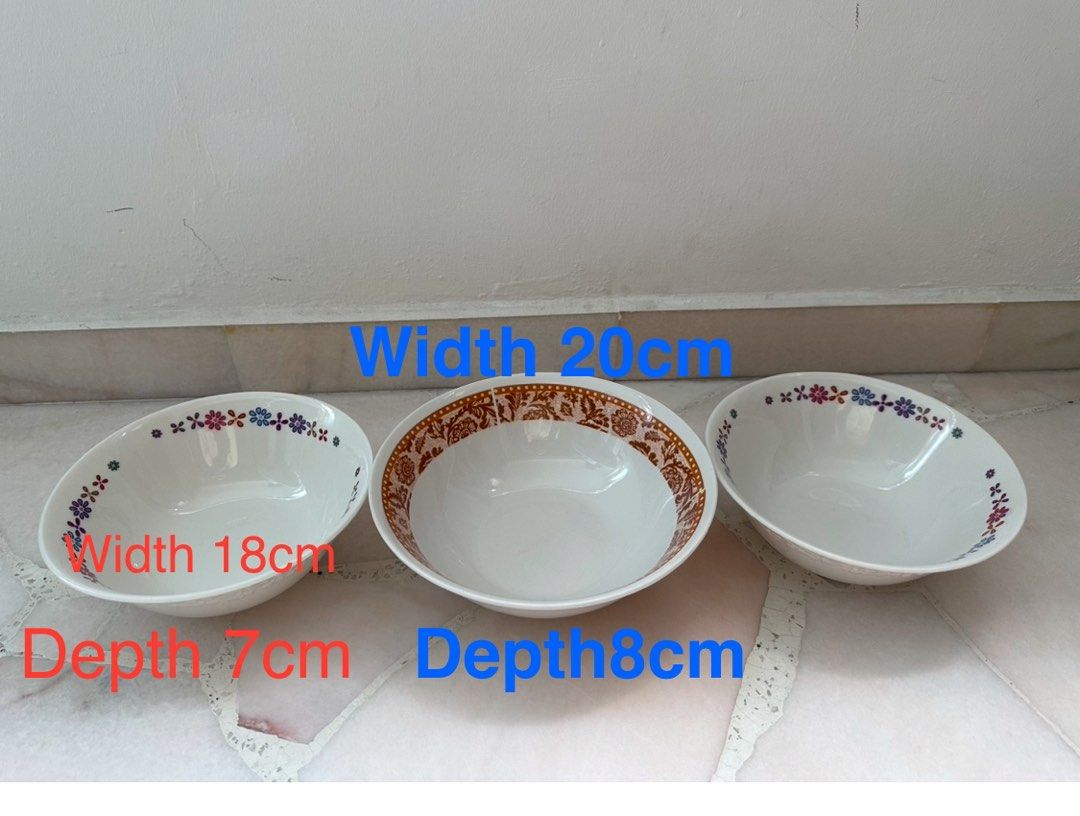 Fresh White Ceramic Bowls - Set of 3