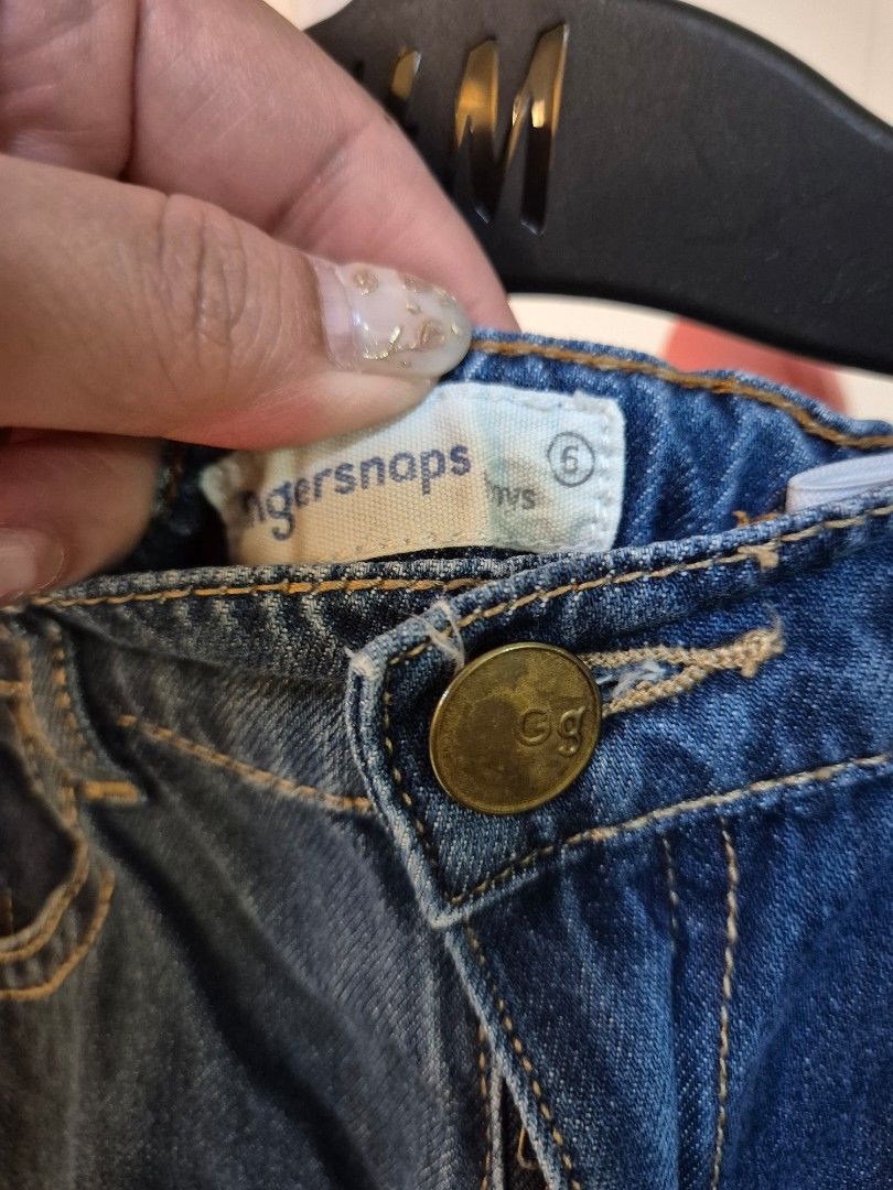 Gingersnaps Jeans for Kids Size 6 (Category: Babies & Kids Fashion) located in Bacoor. Submitted by amdeocampo (Listing ID 1435919963, Image 3). Description: - Gingersnaps kids' jeans - Size: 6 - Classic denim design - Button and zipper closure - Two front pockets - Comfortable fit Pre-loved items, please manage your expectations. There may be slight discoloration due to washing and/or lint..