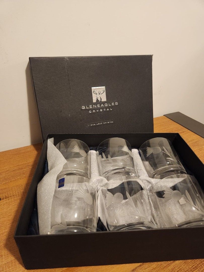 Gleneagles Crystal Whisky / Whiskey Glasses Set of 6