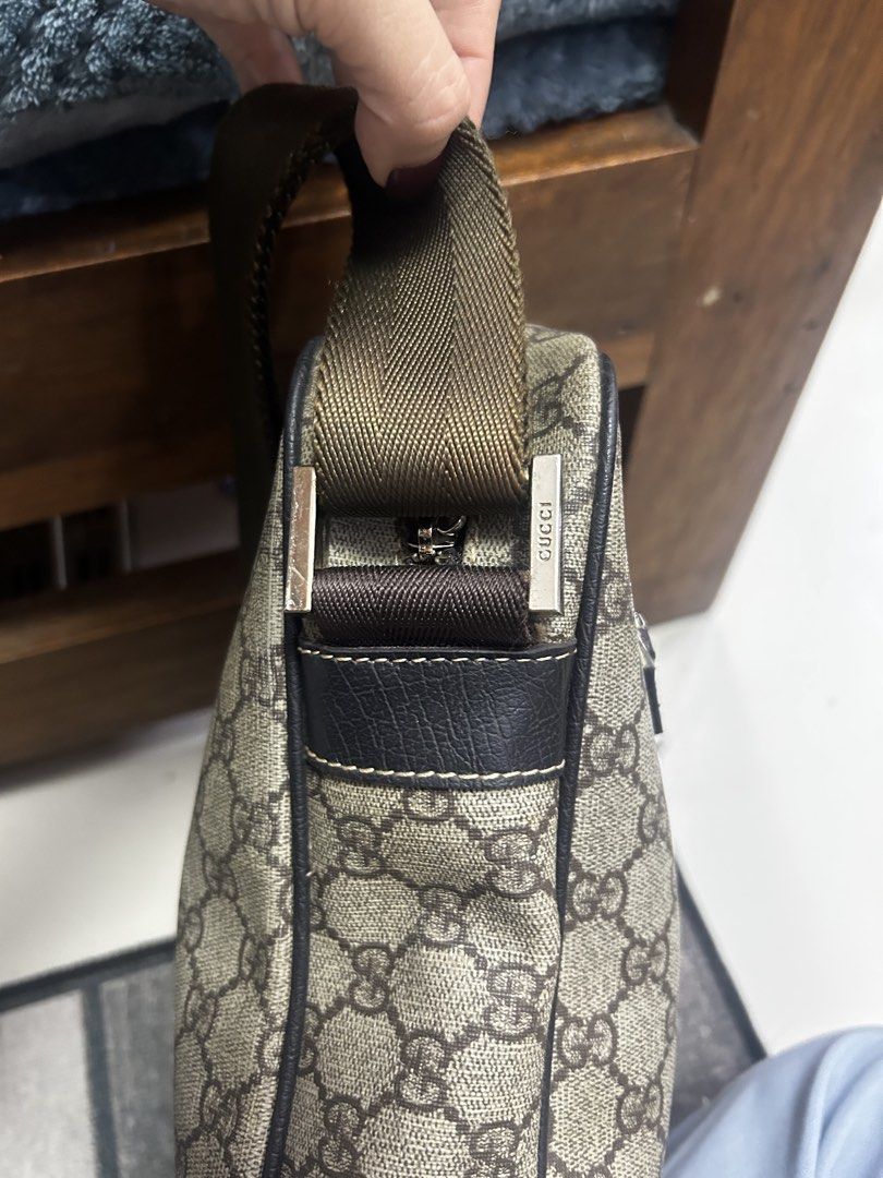 Gucci GG Supreme Shoulder Bag (Category: Luxury Bags & Wallets) located in Lucena. Submitted by blush_lux (Listing ID 1436058197, Image 2). Description: - Gucci messenger shoulder bag -With serial code 201448 8583 - Iconic GG Supreme canvas - Secure zip closure - Gucci under zip - Adjustable shoulder strap - Includes small leather Gucci logo tag - Lined interior - Classic and versatile design.