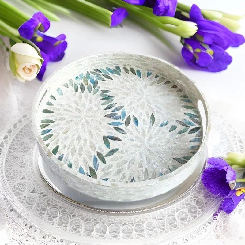 Handcrafted- Mother of pearl serving tray - Medium