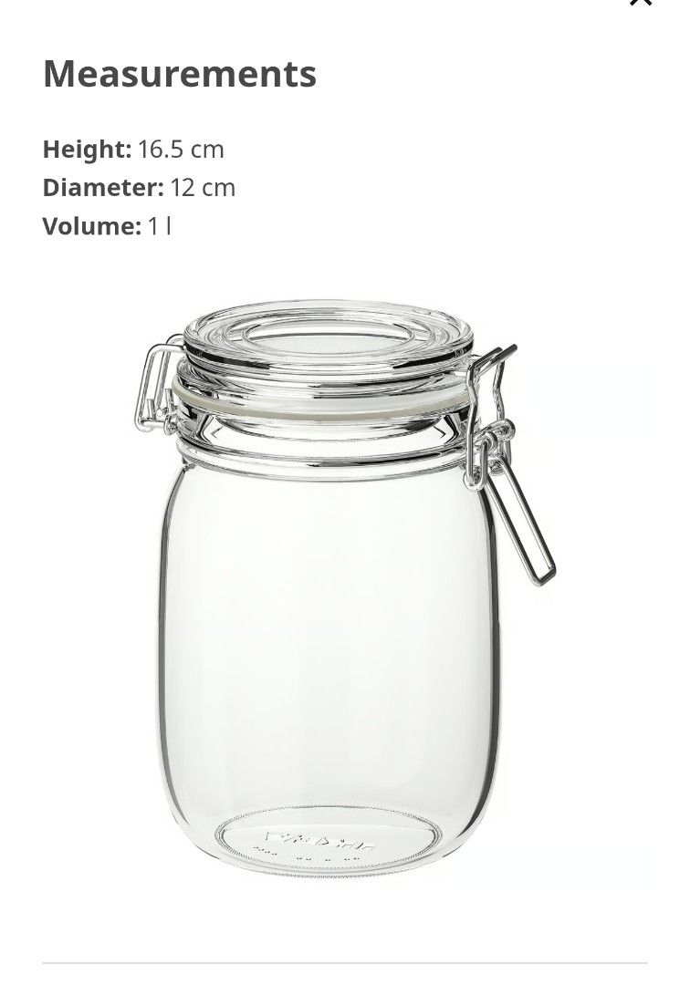IKEA KORKEN Glass Jars with Lid444870640345425924