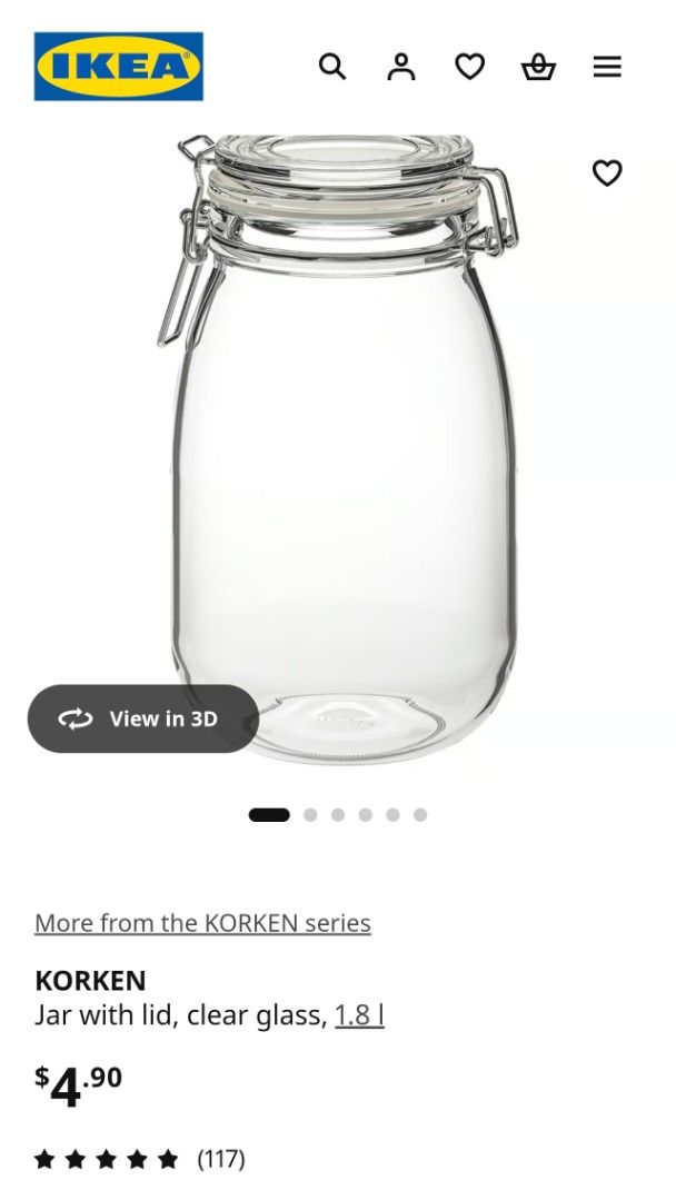 IKEA KORKEN Glass Jars with Lid444870640345425922
