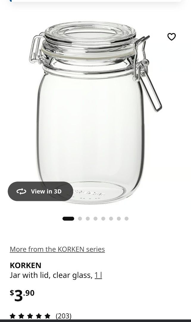 IKEA KORKEN Glass Jars with Lid444870640345425923