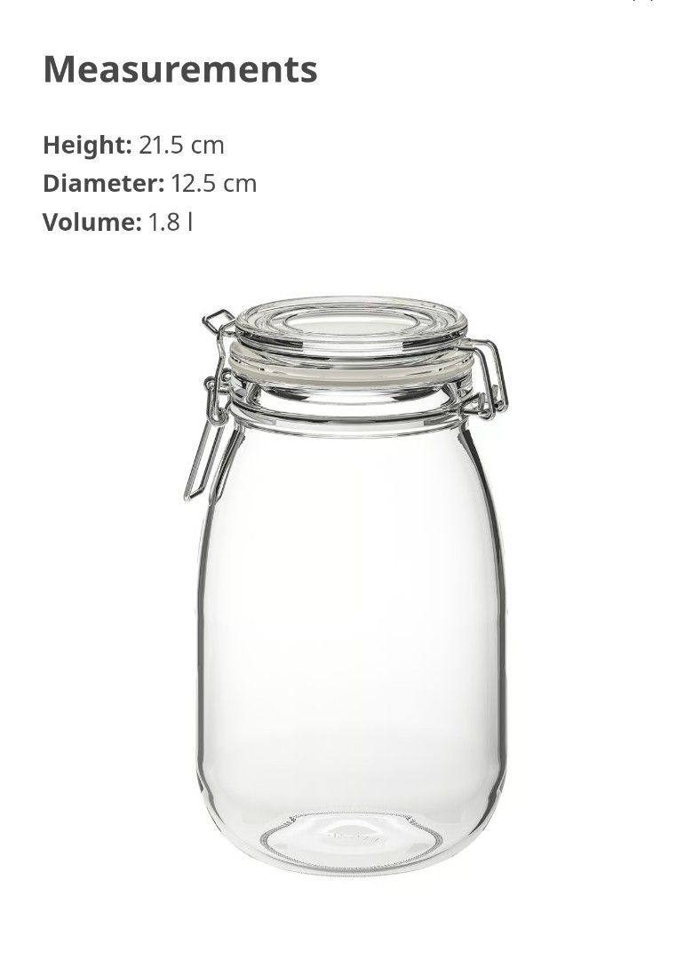 IKEA KORKEN Glass Jars with Lid444870640345425921