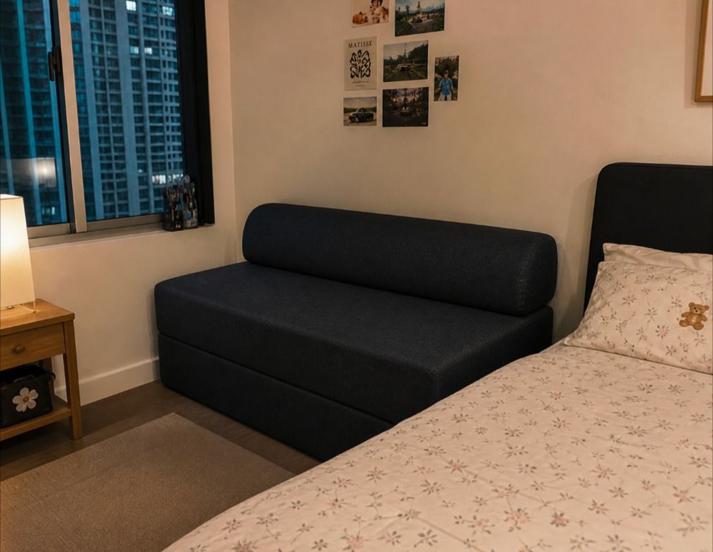 Ikea Sofa Bed (Category: Sofas) located in Taguig. Submitted by jjmerch3 (Listing ID 1436074911, Image 1). Description: Foldable Ikea Sofa Bed Width: 120 cm Depth: 80 cm Height: 60 cm Seat depth: 50 cm Seat height: 40 cm Seat width: 120 cm Bed length: 190 cm Bed height: 20 cm Bed width: 120 cm Height backrest: 20 cm Total depth folded out: 80 cm.