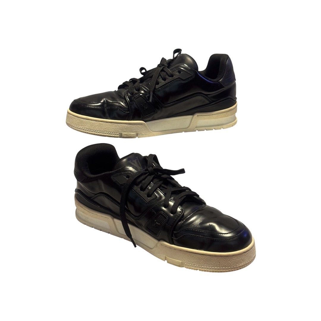 LOUIS VUITTON Men's Sneakers Size 6 (Category: Sneakers) located in Baguio. Submitted by pwz-eshop (Listing ID 1435965891, Image 2). Description: I• Up for Grabs!! • Flaws: Sole drags. Creases and surface scratches on leather. Interior shows signs of use. (please see photos) • BRAND: LOUIS VUITTON. • DIMENSIONS: Length 10.6" or 27cm (measured from insoles) x Width 4" (measured from outsoles). Heels -". • SERIAL NUMBER: MS0119 6. • COUNTRY OF ORIG
