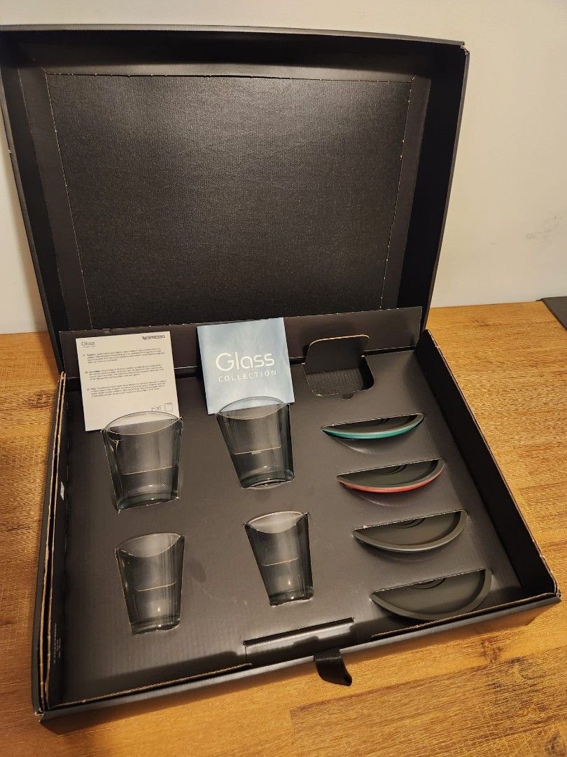 Nespresso lungo and espresso original glass cups and saucers sgd 30