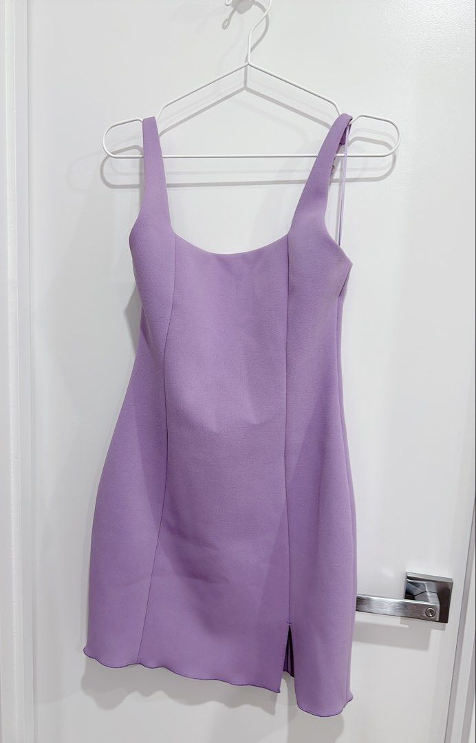 Niclette Bonded Mini Dress First Muse purple bodycon dress Size M #bodycon #party (Category: Women's Clothes) located in Miranda. Submitted by abbie.corner (Listing ID 1436098415, Image 1). Description: Niclette Bonded Mini Dress First Muse purple bodycon dress Size M #bodycon #party Used in good condition Small left leg split Mini length. Material: 95% Polyester / 5% Elastane #lilac #Niclette Bonded Mini Dress #orchid.