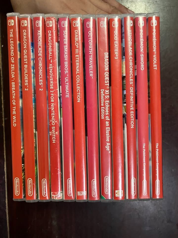 Nintendo Switch Games - Various Titles (Category: Nintendo) located in Marikina City. Submitted by lasgna (Listing ID 1436064293, Image 2). Description: - Nintendo Switch game collection. - Titles include: - Super Smash Bros Ultimate: SOLD - Xenoblade Chronicles 2: SOLD - Pokémon Sword: SOLD - Xenoblade Chronicles Definitive Edition: SOLD - Dragon Quest XI S: SOLD - Octopath Traveler: SOLD - Dragon Quest Builders 2: SOLD - God Eater 3: ₱1,100 - D