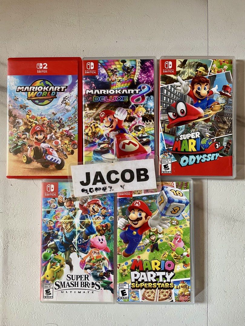 nintendo switch games super mario (Category: Nintendo) located in Pasig City. Submitted by zaphree (Listing ID 1436001083, Image 1). Description: Selling nintendo switch games —-Cartridge Only—- Mario Kart 8 Deluxe 1400 —-With Case—- Mario Kart World NS2 2000 Super Mario Odyssey 1500 Super Smash Bros 1500 Supe Mario Party Superstars 1400 Location: Pinagbuhatan, Pasig City for pickup or shipping prices are firm video call your rider upon pickup be