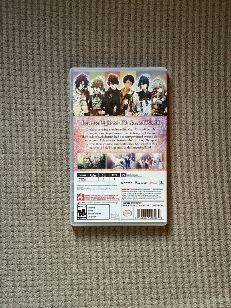 Olympia Soiree - Nintendo Switch Game (Category: Nintendo) located in Quezon City. Submitted by angeline_01 (Listing ID 1436013246, Image 2). Description: - Olympia Soiree for Nintendo Switch - Includes game cartridge and case. - Rated M (Mature). Location: Mandaluyong PM me if interested! .