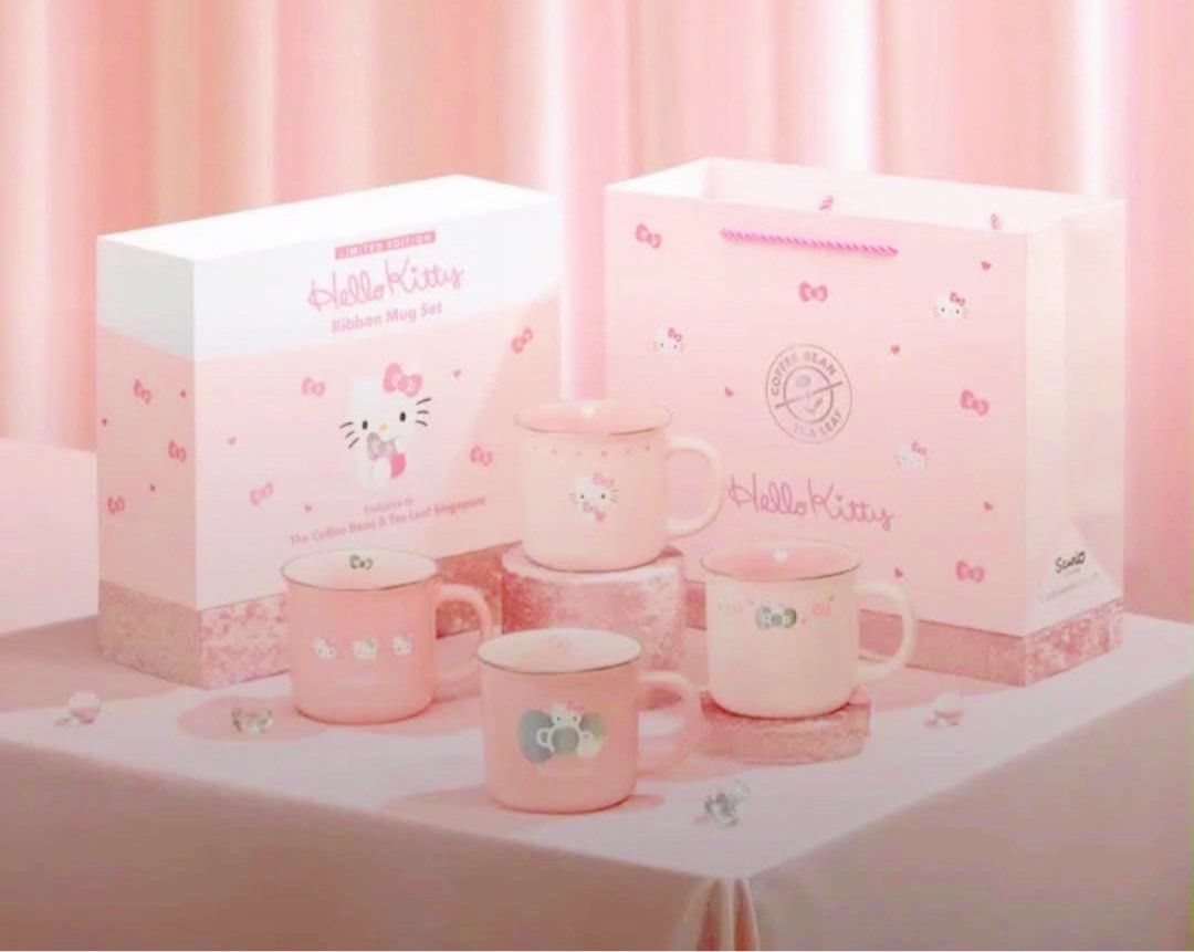 Hello Kitty Ribbon Mugs Set x The Coffeebean & Tea Leaves (Limited Edition)