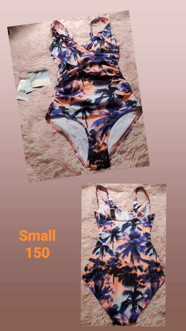 Palm Tree Print Swimsuit - Small (Category: Bikinis & Swimsuits) located in Manila. Submitted by gresha (Listing ID 1436082085, Image 1). Description: - Brand new swimsuit - Size: Small - Features a fun palm tree print - Design: V-neckline and adjustable straps - Ideal for beach or pool - Condition: New with tags.