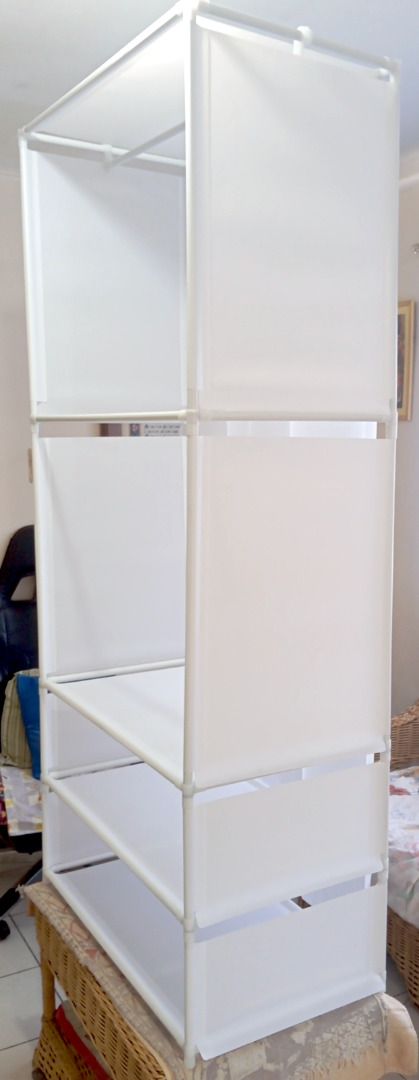 DIY Modular Clothes Rack w/ Rod (pre-owned, disassembled) (Category: Clothes Drying Rack) located in Marikina City. Submitted by leoricktechservices (Listing ID 1436031668, Image 2). Description: I don't exactly know what to call this one. about 3 weeks ago, my sister asked me to assemble this one. Funny enough she never used it and it was just collecting dust in the room. Now she is asking me to sell this. I guess this is a closet of sorts. It h