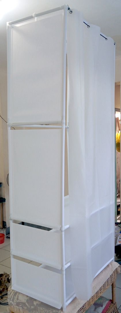 DIY Modular Clothes Rack w/ Rod (pre-owned, disassembled) (Category: Clothes Drying Rack) located in Marikina City. Submitted by leoricktechservices (Listing ID 1436031668, Image 3). Description: I don't exactly know what to call this one. about 3 weeks ago, my sister asked me to assemble this one. Funny enough she never used it and it was just collecting dust in the room. Now she is asking me to sell this. I guess this is a closet of sorts. It h