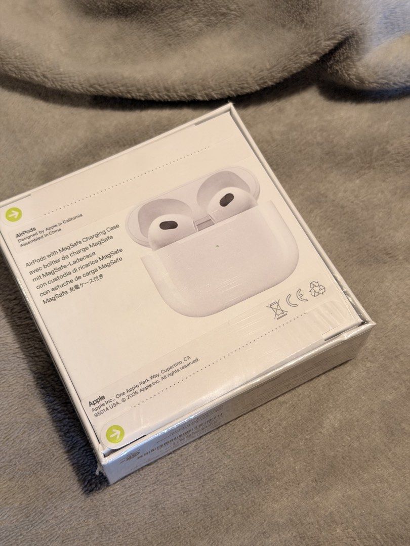 Premium Copy Apple AirPods (3rd generation) (Category: Earphones) located in Las Pinas. Submitted by mjpn28 (Listing ID 1435918184, Image 3). Description: - Brand new, sealed Apple AirPods (3rd generation) with MagSafe Charging Case. - Includes AirPods and charging case. - Model number: A2566. - Compatible with iOS, iPadOS, watchOS, and macOS devices. - Designed by Apple in California, Made in China..
