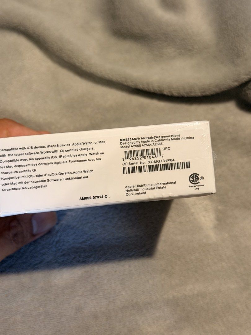 Premium Copy Apple AirPods (3rd generation) (Category: Earphones) located in Las Pinas. Submitted by mjpn28 (Listing ID 1435918184, Image 2). Description: - Brand new, sealed Apple AirPods (3rd generation) with MagSafe Charging Case. - Includes AirPods and charging case. - Model number: A2566. - Compatible with iOS, iPadOS, watchOS, and macOS devices. - Designed by Apple in California, Made in China..