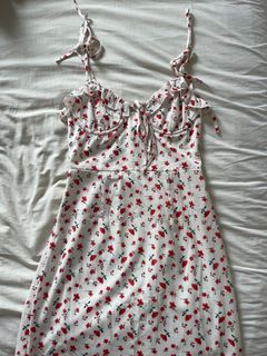 strapless open back dress Strappy Fire Print Slip Dress