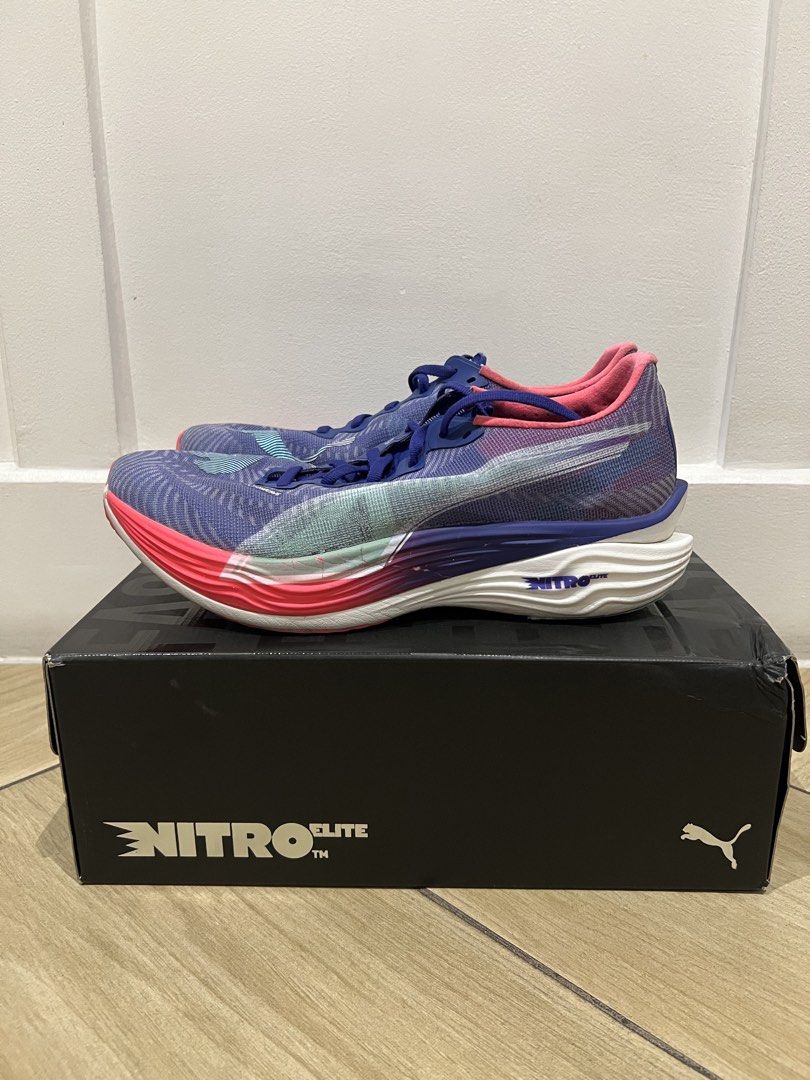Puma Deviate Nitro Elite 3 (Category: Sneakers) located in San Juan City. Submitted by del60261518 (Listing ID 1436095598, Image 1). Description: Selling my Puma Deviate Nitro Elite 3 US 9 Used mostly indoors for Hyrox training and once during Hyrox race .