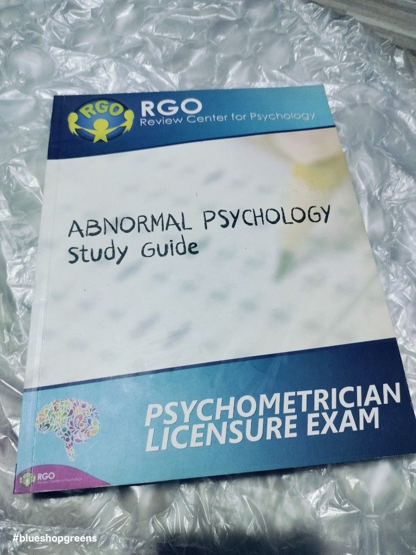 RGO Reviewer Books +2 reference books (Category: Textbooks) located in Antipolo. Submitted by blueshopvintage (Listing ID 1435956228, Image 3). Description: RGO Reviewer Books for Psychometrician Licensure Exam Includes: - Abnormal Psychology Study Guide - Theories of Personality Study Guide - Industrial-Organizational Psychology Study Guide - General Sociology Reference Book - Ideal for Psychometrician Licensure Exam preparation free- Theory of 
