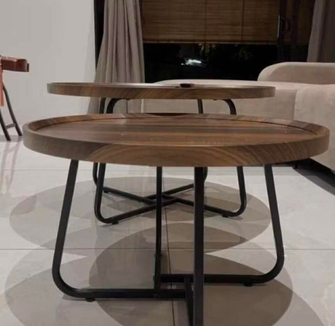 Round Besting Center coffee Table (Category: Tables & Sets) located in Valenzuela. Submitted by jhagonzales (Listing ID 1436010621, Image 3). Description: Nordic Walnut Nesting Round Center Table Set 70cm+50cm set 4,200 80cm+60cm set 4,500.