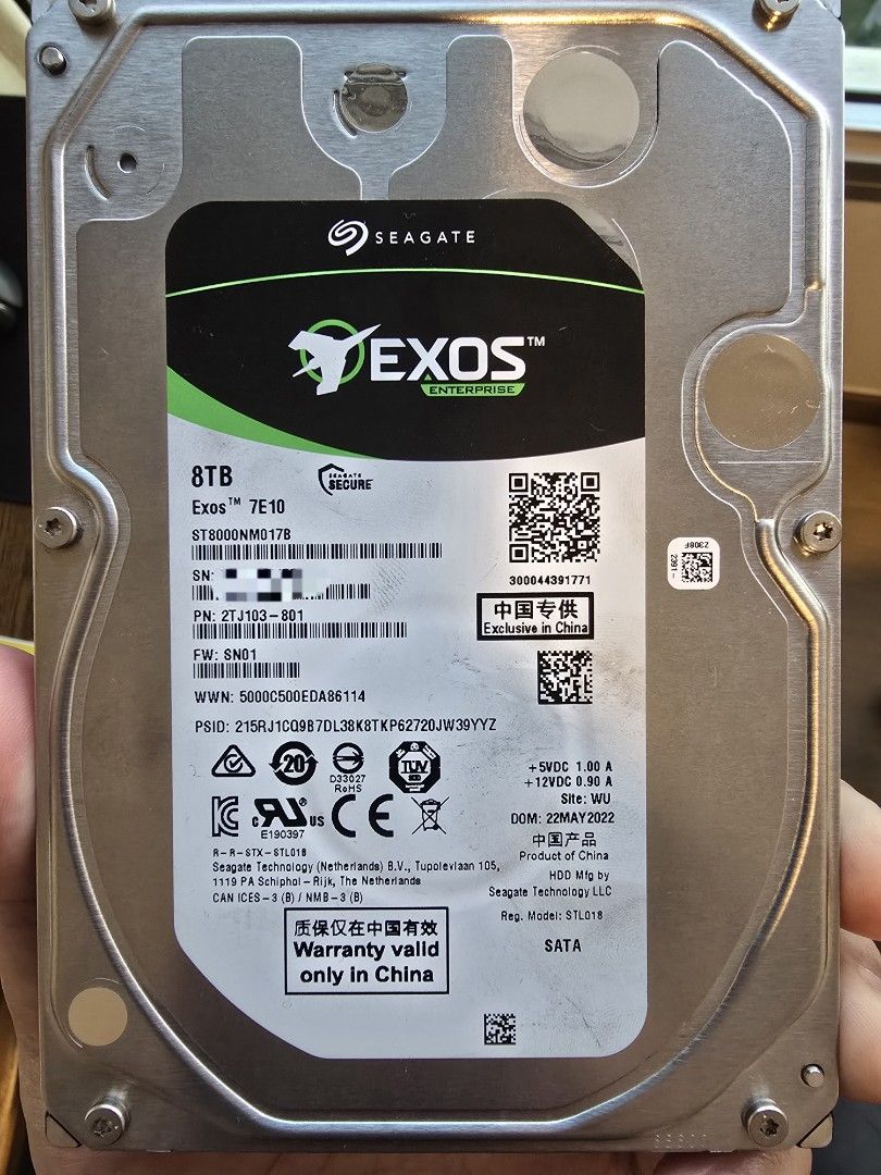 Seagate Exos 8TB 7E10 HDD Enterprise NAS Hard Drive
