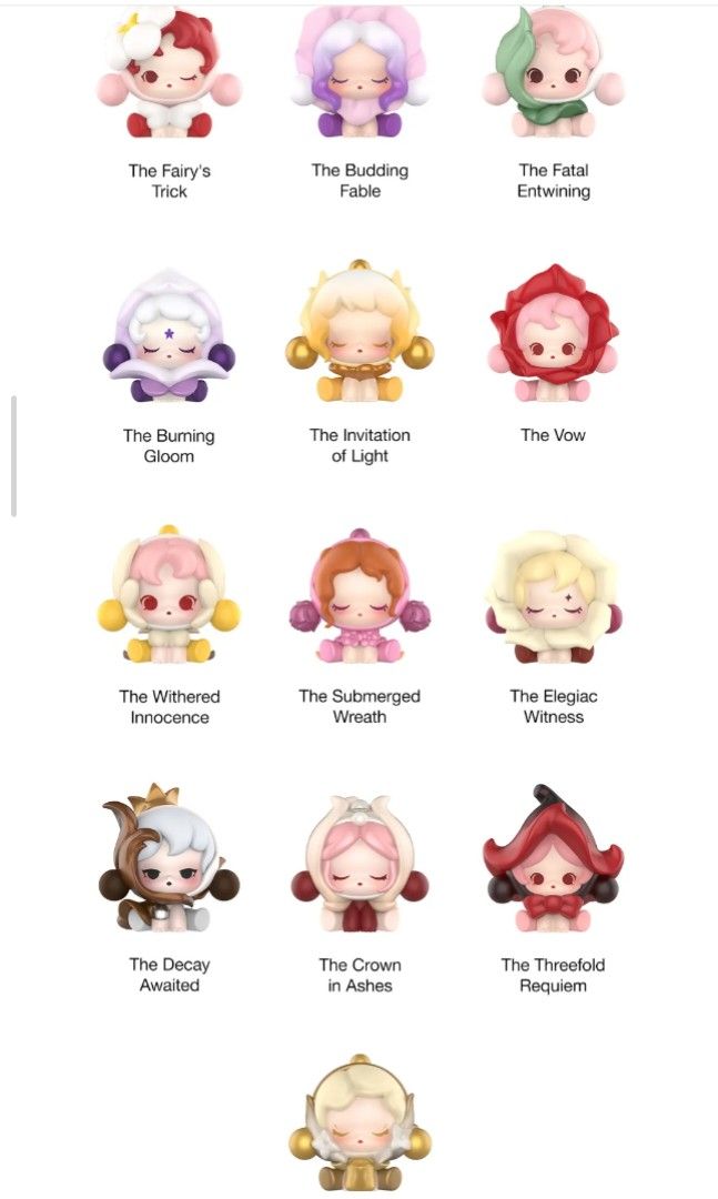 Skullpanda petals in four acts pop bean (Category: Designer & Blind Box Toys) located in Quezon City. Submitted by hirayakarilagan (Listing ID 1435985483, Image 2). Description: Skullpanda petals in four acts pop bean just follow ratio confirmed set of 12 popbeans, 2k fairy's trick 250 1:2 vow SOLD🥳 budding fable 250 SOLD🥳 fatal entwining 200 burning gloom 200 invitation of light 200 1:1 withered innocence 250 submerged wreath 250 elegiac witne