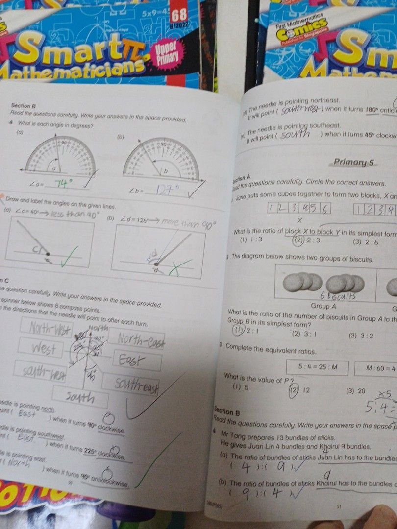 10 Smart mathematic upper primary 61 to 70 (Category: Children's Books) located in Singapore. Submitted by tiantian2018 (Listing ID 1436098592, Image 2). Description: some books already do the assessment inside the books collect admiralty mrt.